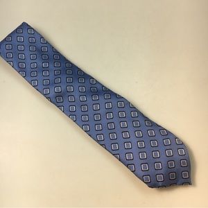 Ermenegildo Zegna Luxury Silk Tie Blue Geometric Men's Necktie Made in Italy